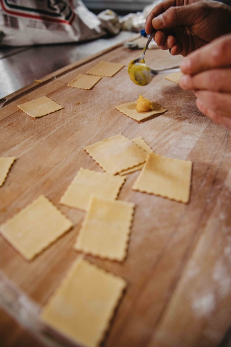 gefüllte Nudeln mit verschiedenen Füllungen