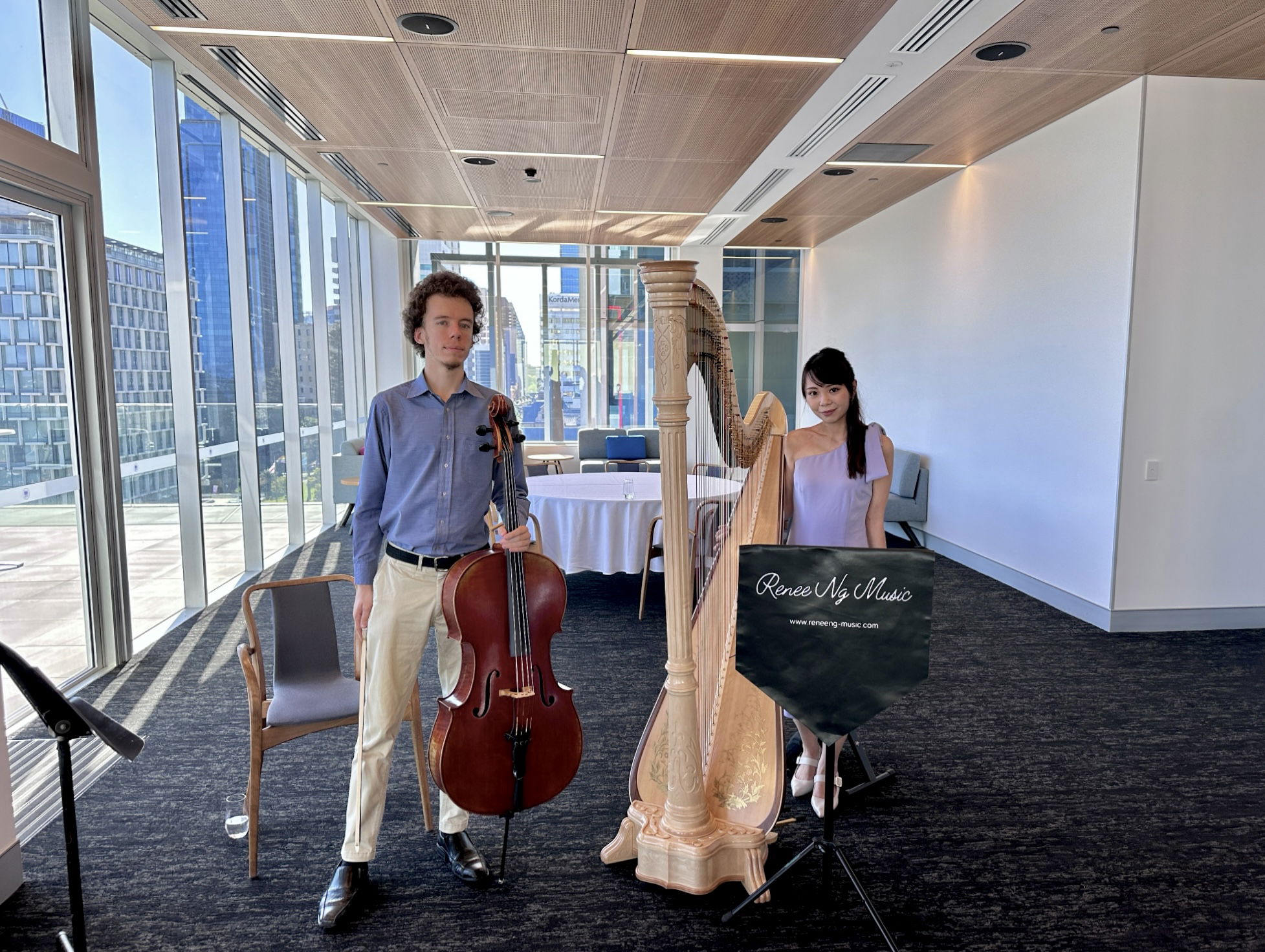 Harp & Cello Duo Performance at Anzac House, Perth Oct 2023