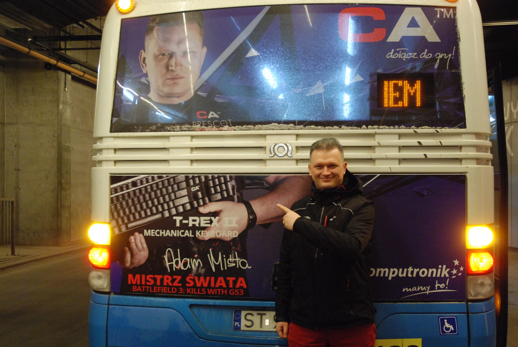 Tym autobusem woziłem gości IEM2019 prosto z dworca pod Spodek