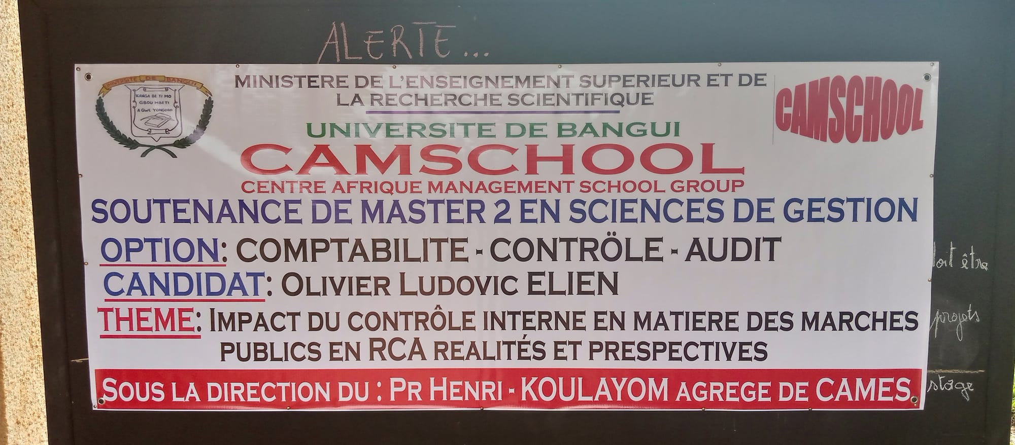 Soutenance des mémoires de Master 2019 - 2020