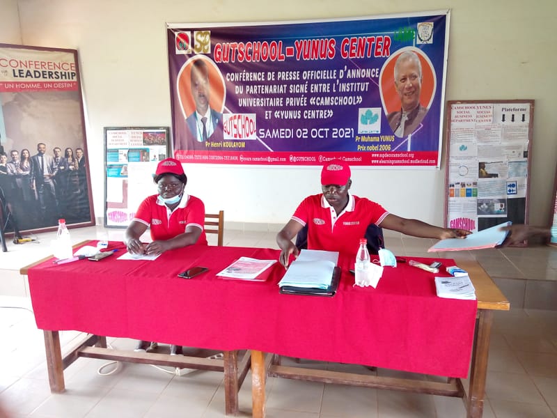 Conférence de presse du Samedi 02 Octobre 2021 à Camschool sur le partenariat signé avec le Centre Yunus