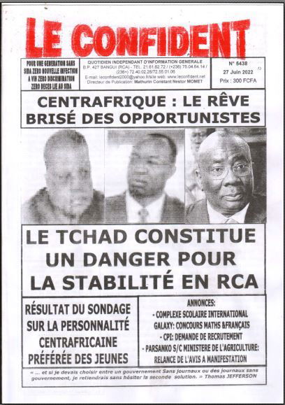 Résultat du sondage sur la personnalité centrafricaine préférée des jeunes