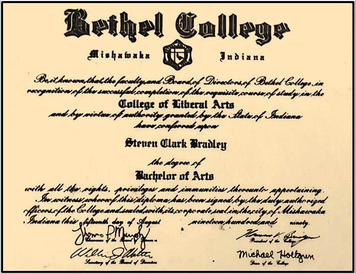 BACHELOR OF ARTS - BETHEL COLLEGE - Mishawaka, Indiana