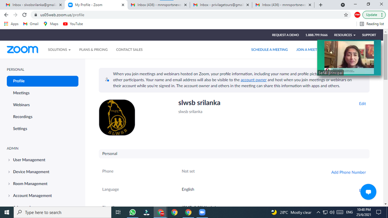 SLWSB  participation in online Conferance