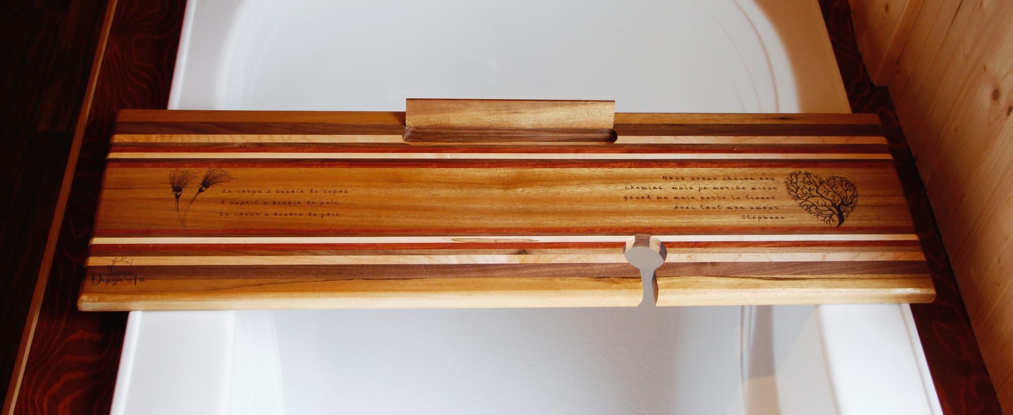 Pont de bain - bois luxueux