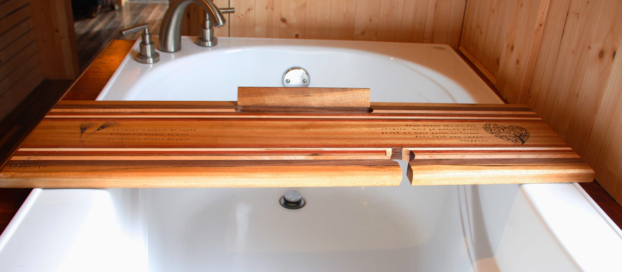 Pont de bain - bois luxueux