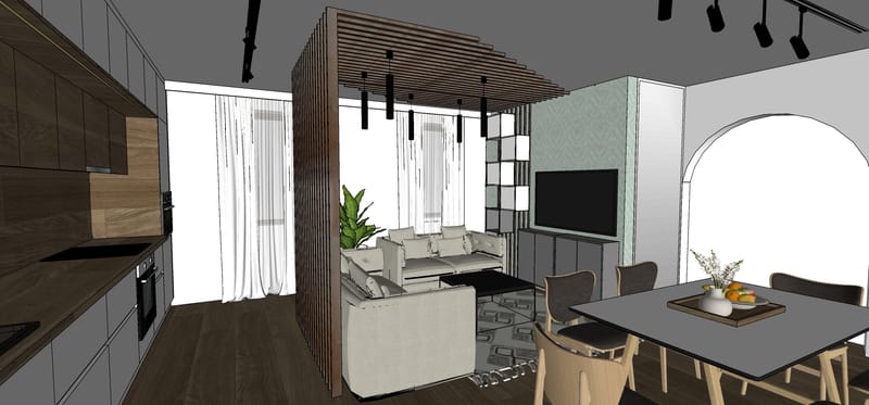 Amerikai konyhás nappali