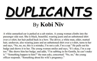 DUPLICANTS. הצעה לסדרת טלוויזיה אמריקנית