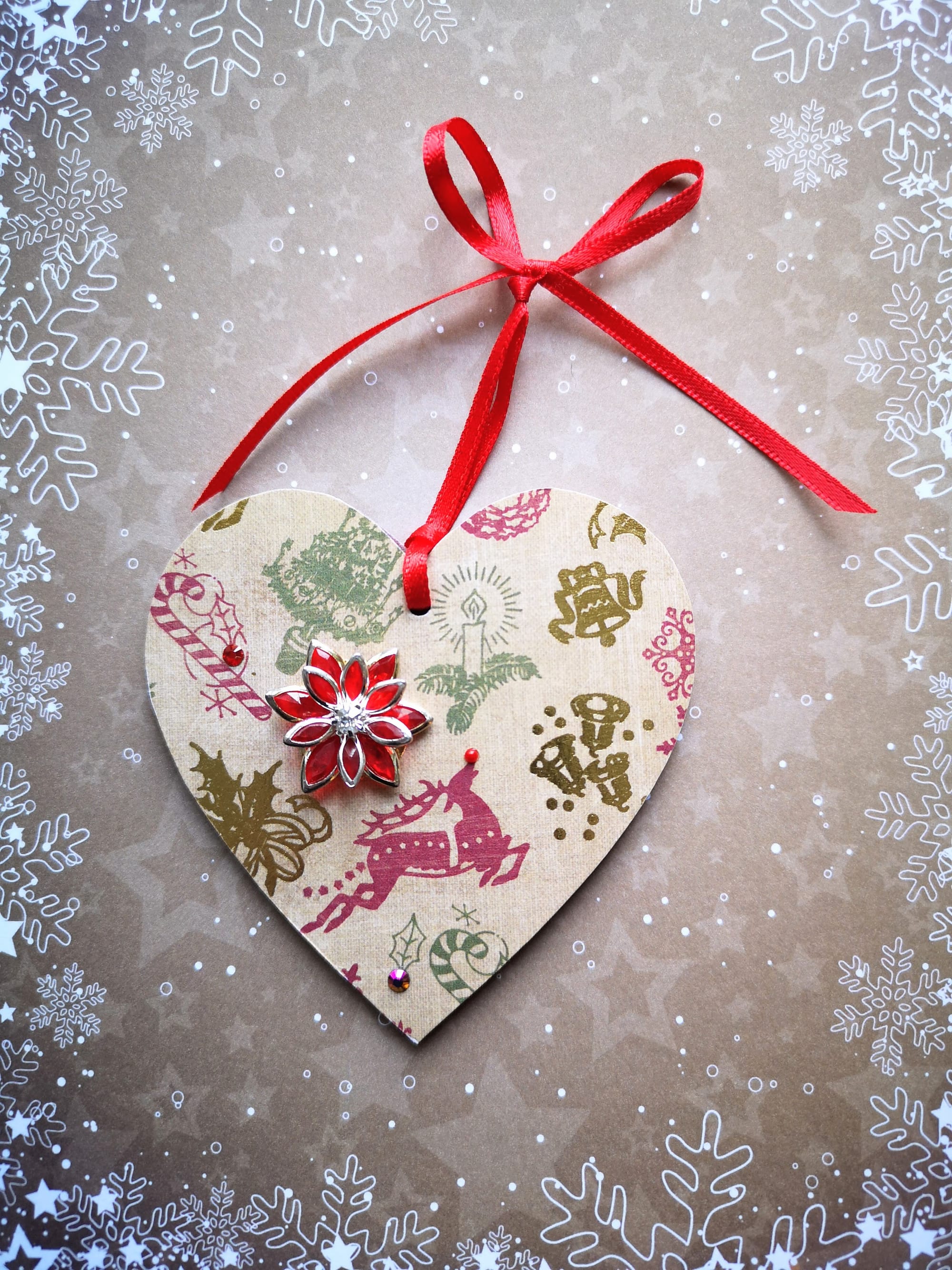 8x8cm Christmas Heart (#65)