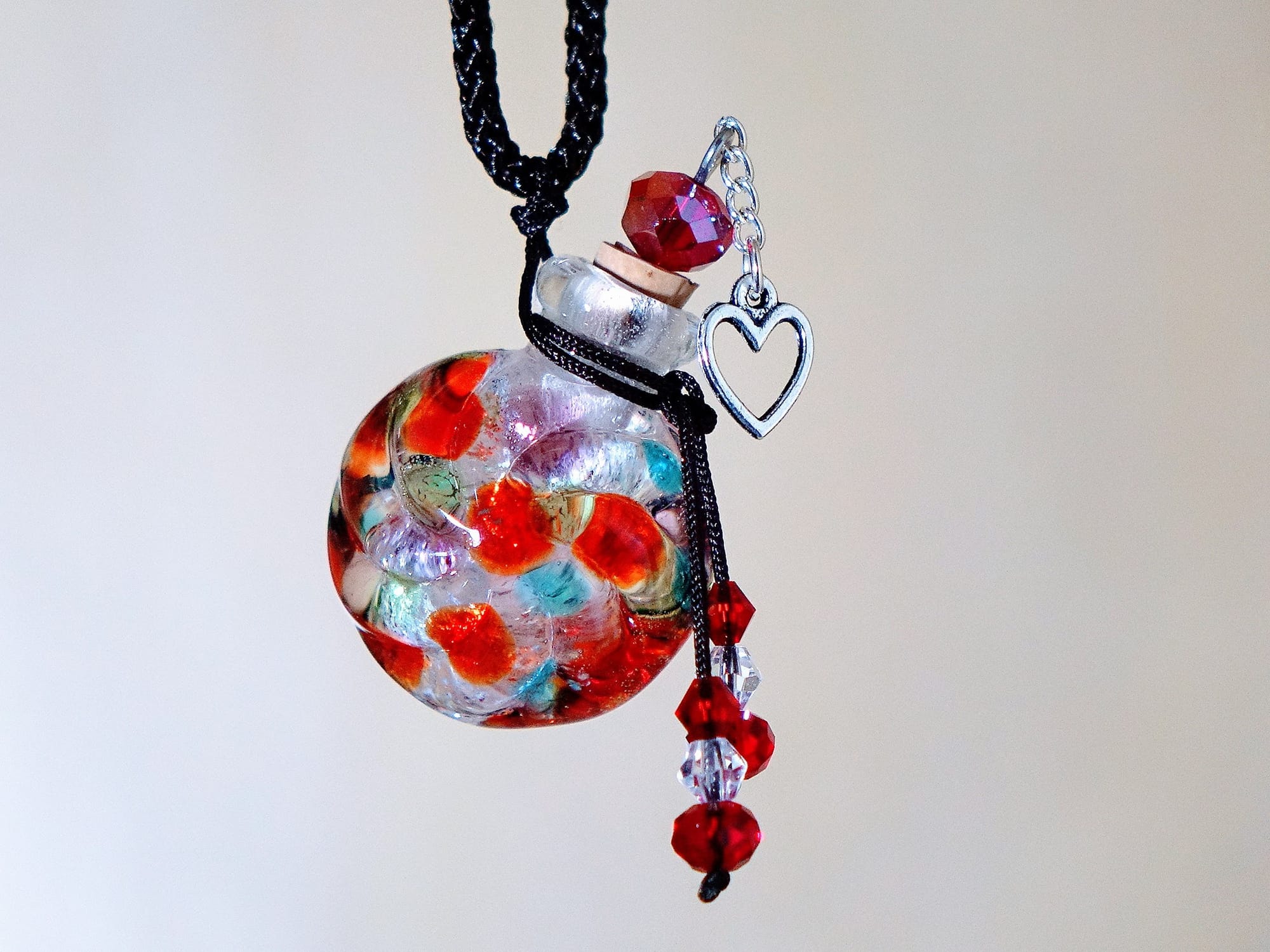 MURANO GLASS BOTTLE NECKLACE WITH BOX (#6)