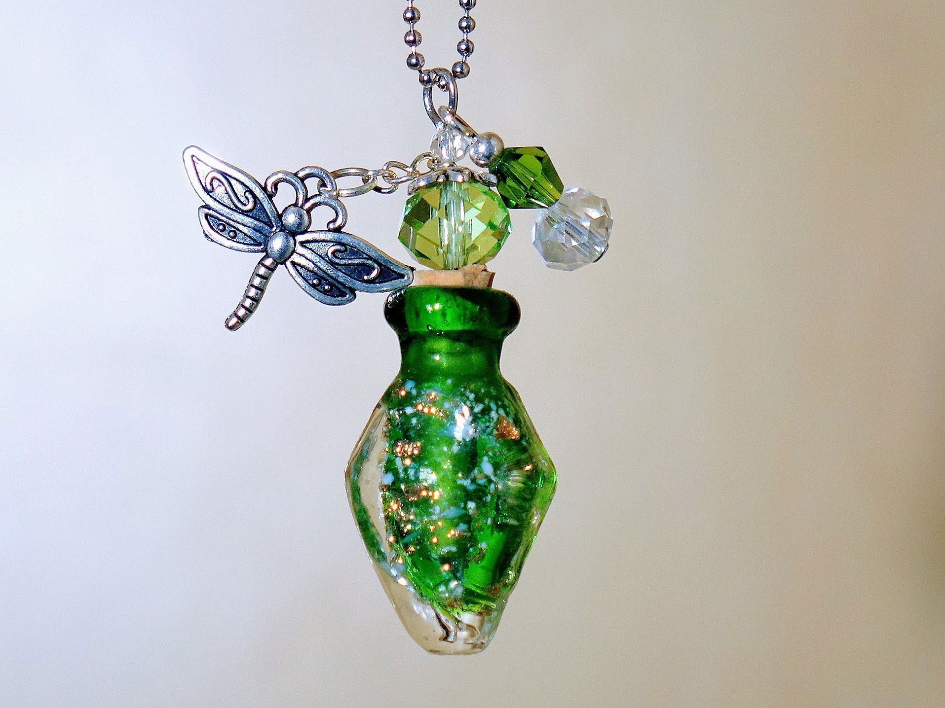 MURANO GLASS BOTTLE NECKLACE WITH BOX (#8)