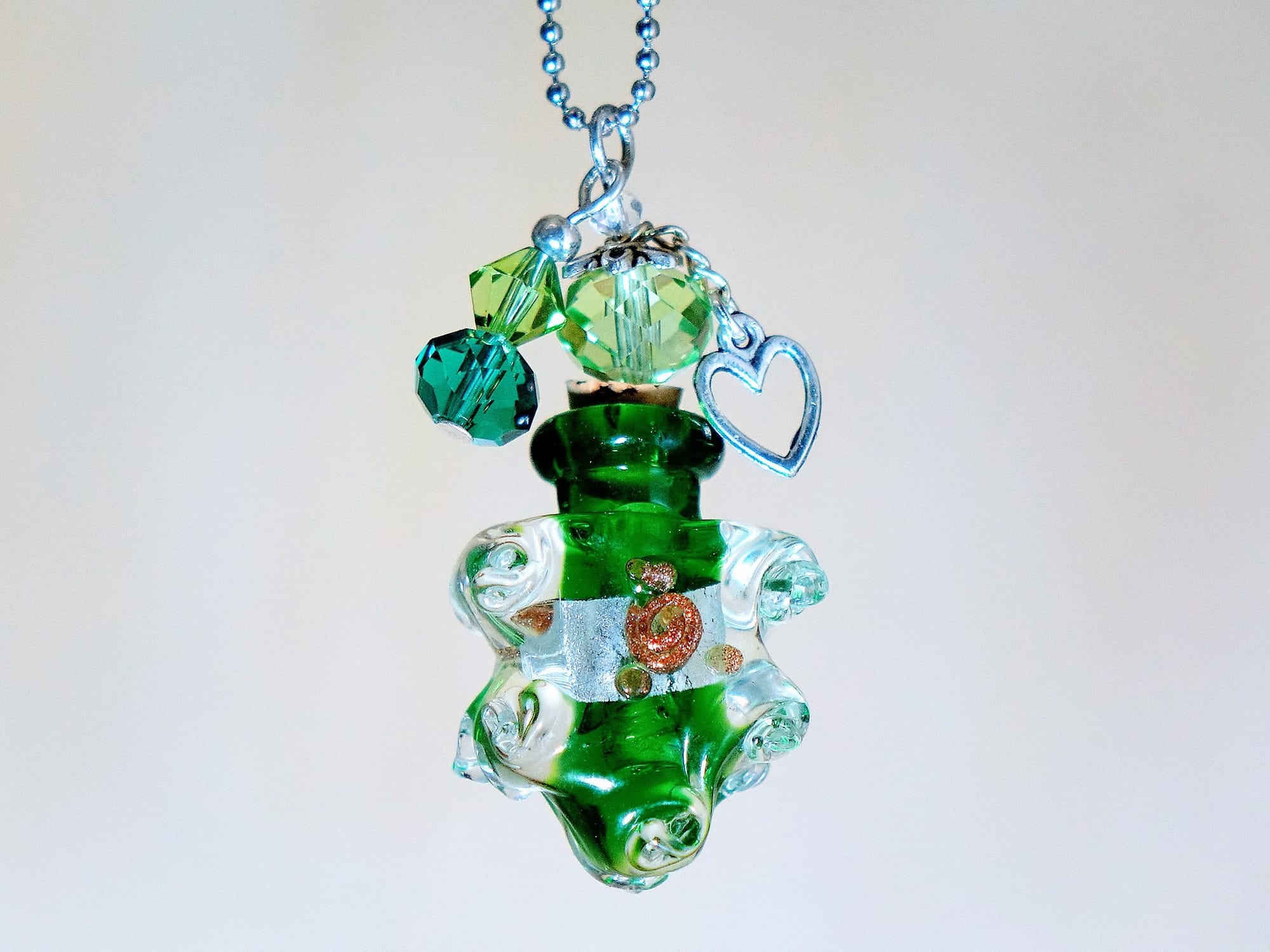 MURANO GLASS BOTTLE NECKLACE WITH BOX (#9)