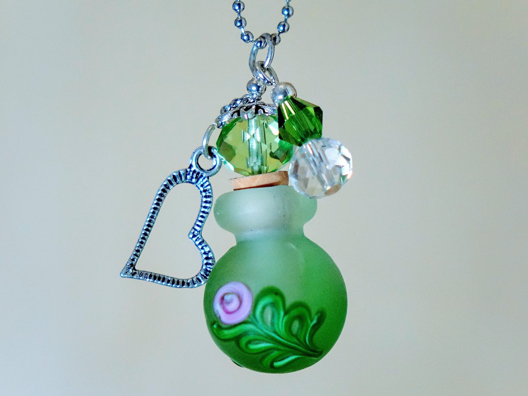 MURANO GLASS BOTTLE NECKLACE WITH BOX (#10)