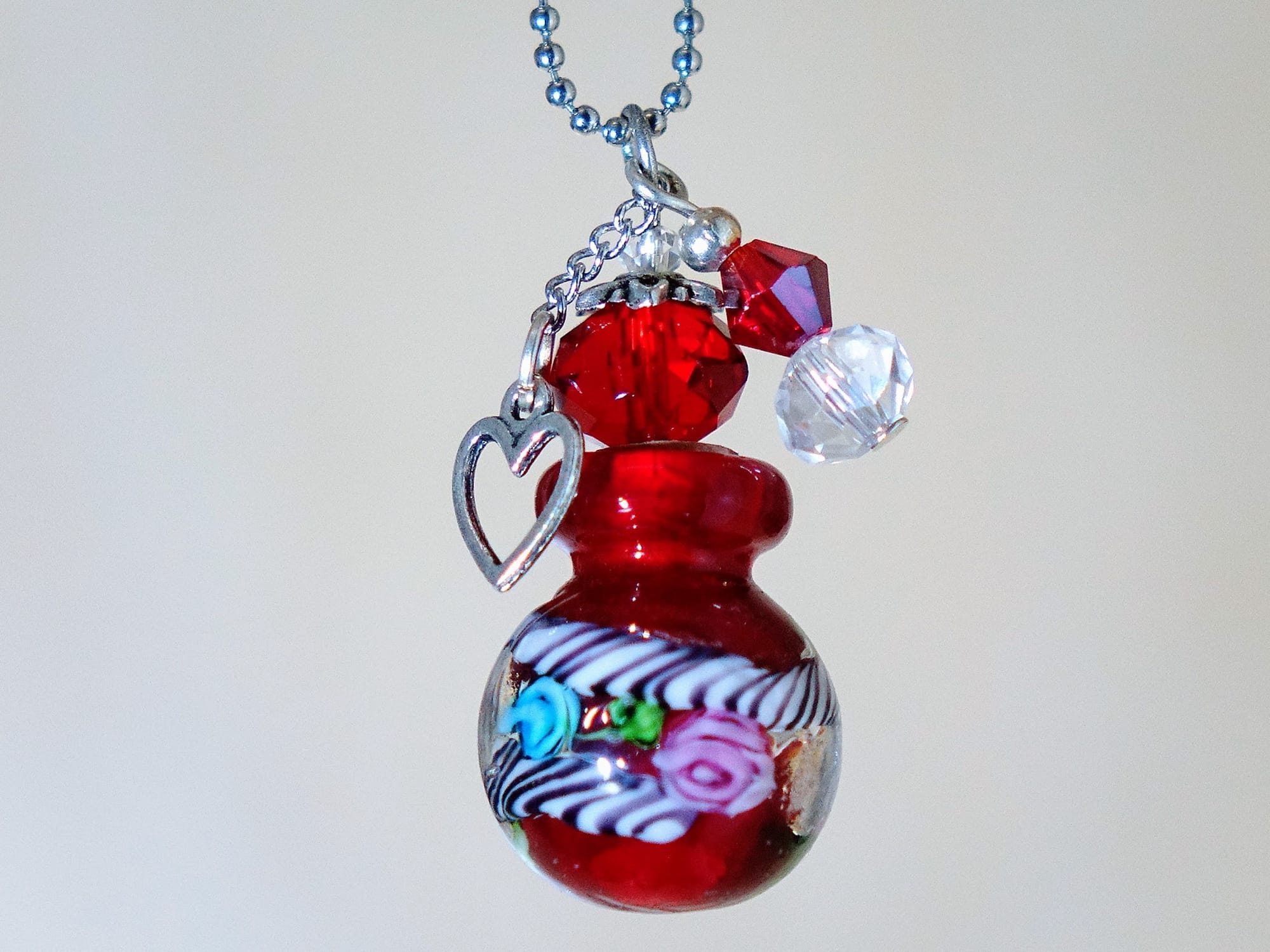 MURANO GLASS BOTTLE NECKLACE WITH BOX (#12)