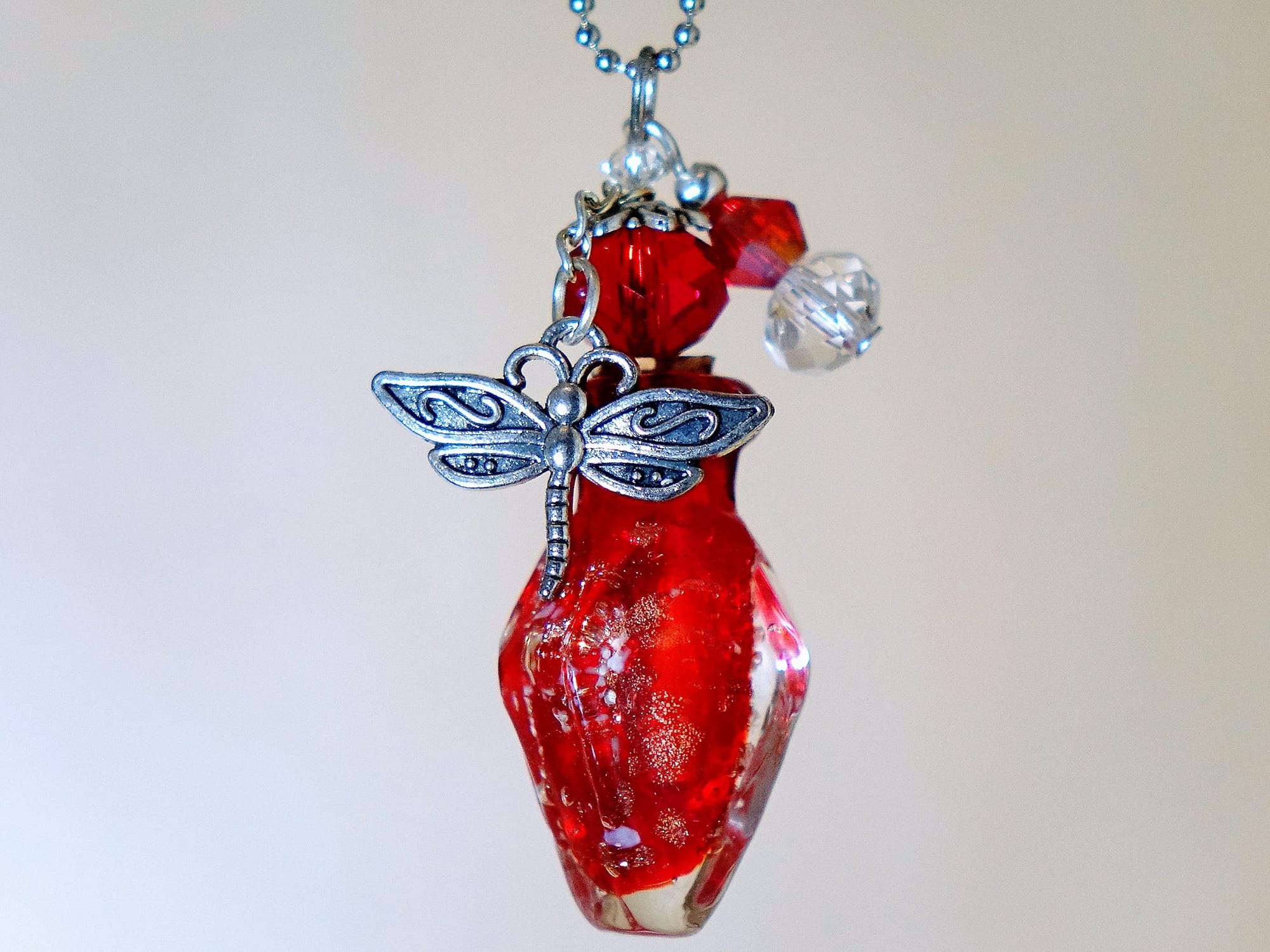 MURANO GLASS BOTTLE NECKLACE WITH BOX (#13)