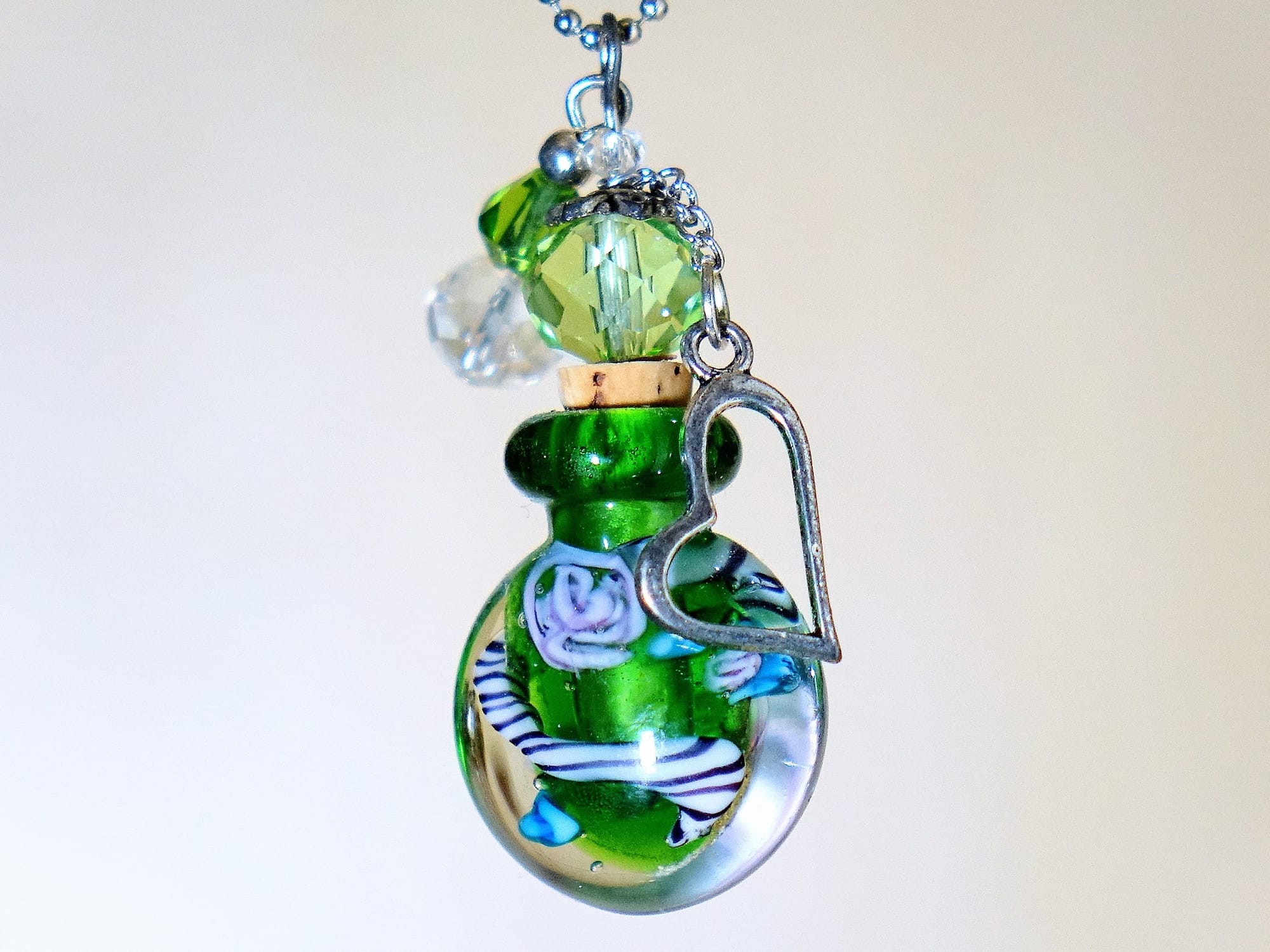 MURANO GLASS BOTTLE NECKLACE WITH BOX (#17)