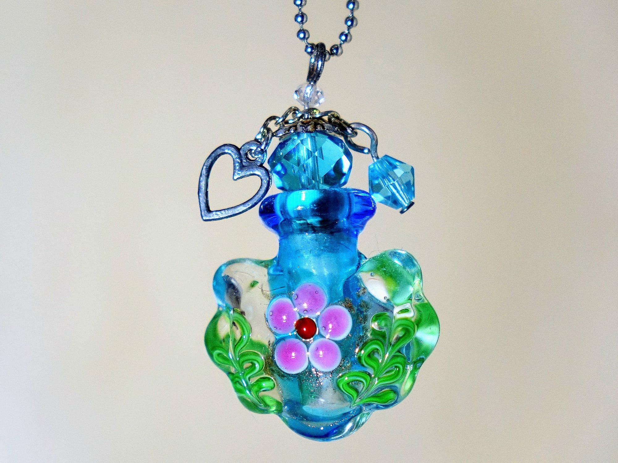 MURANO GLASS BOTTLE NECKLACE WITH BOX (#18)