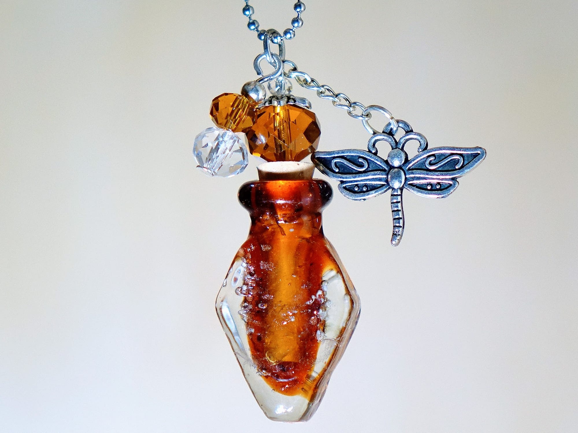 MURANO GLASS BOTTLE NECKLACE WITH BOX (#22)