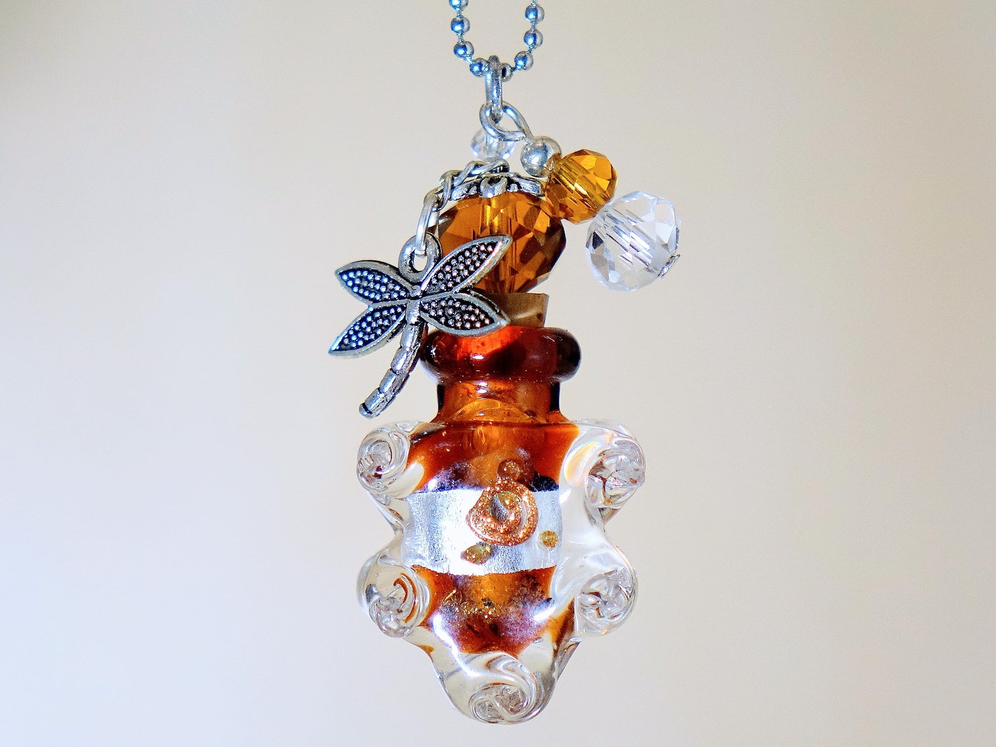 MURANO GLASS BOTTLE NECKLACE WITH BOX (#24)
