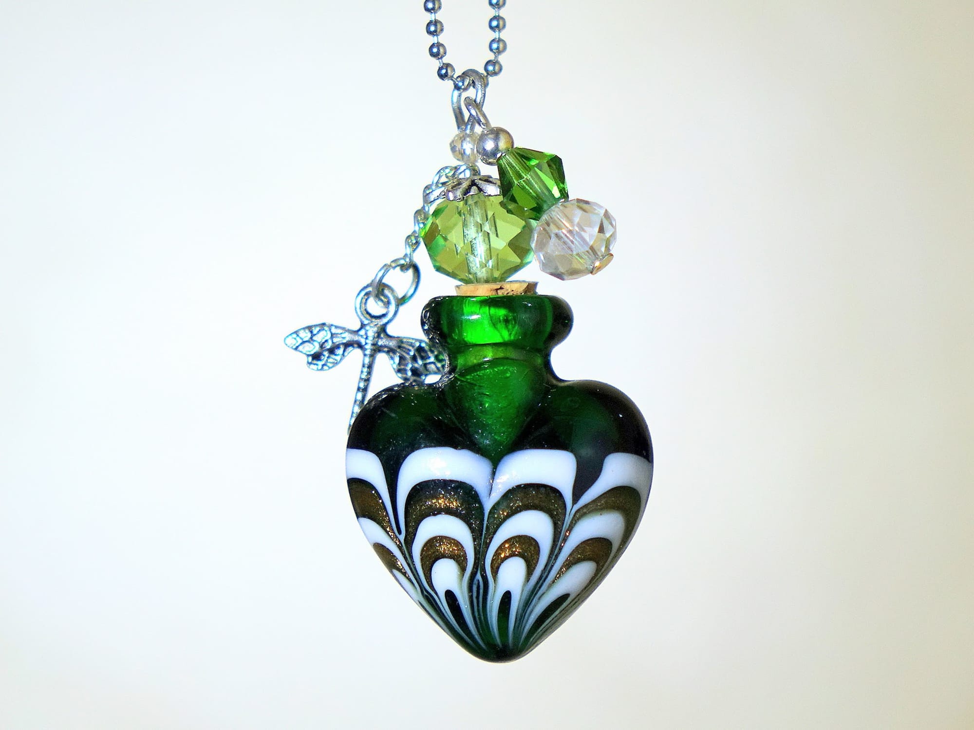 MURANO GLASS BOTTLE NECKLACE WITH BOX (#25)