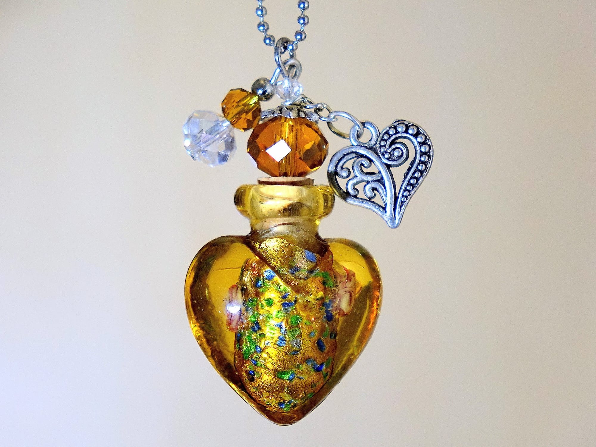 MURANO GLASS BOTTLE NECKLACE WITH BOX (#26)
