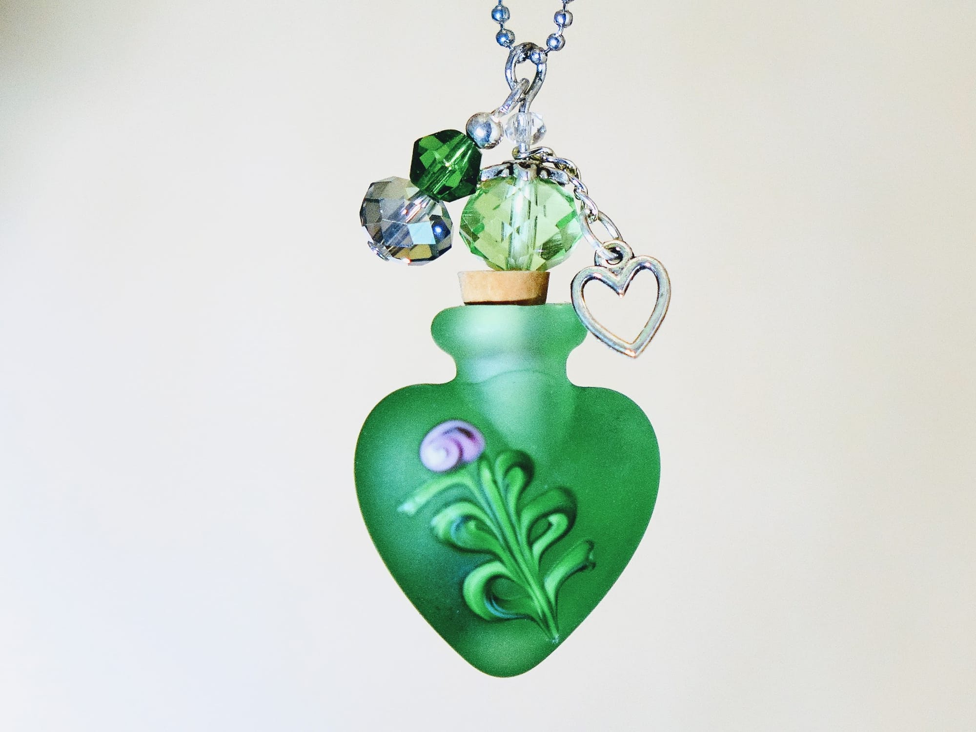 MURANO GLASS BOTTLE NECKLACE WITH BOX (#28)