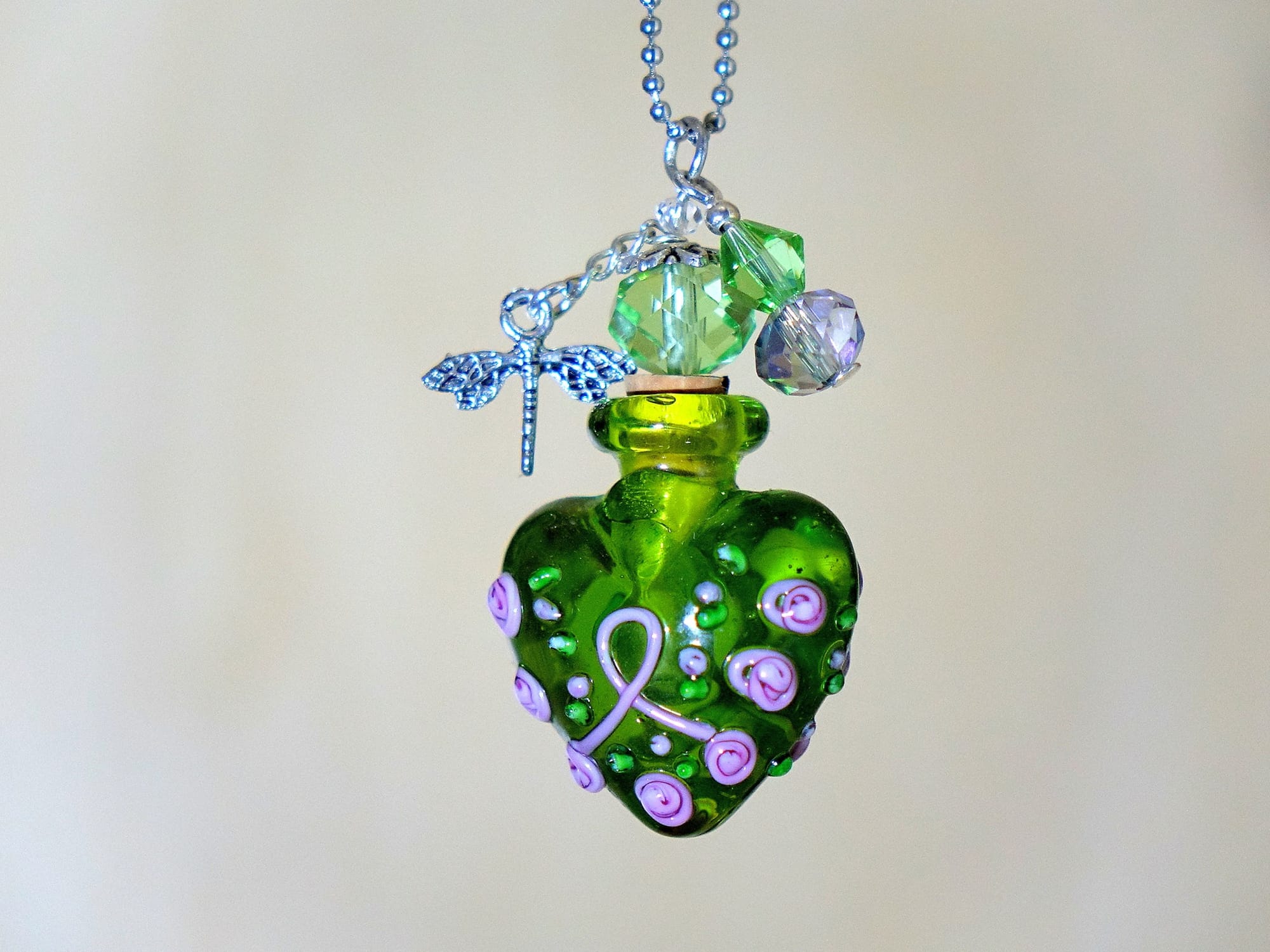 MURANO GLASS BOTTLE NECKLACE WITH BOX (#29)