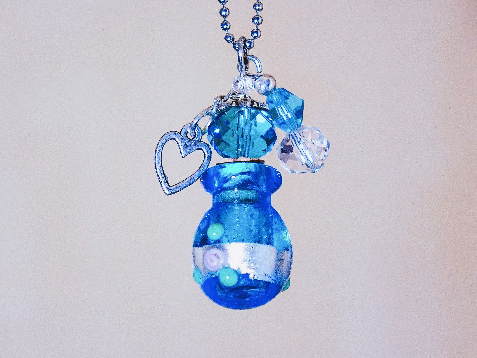 MURANO GLASS BOTTLE NECKLACE WITH BOX (#30)