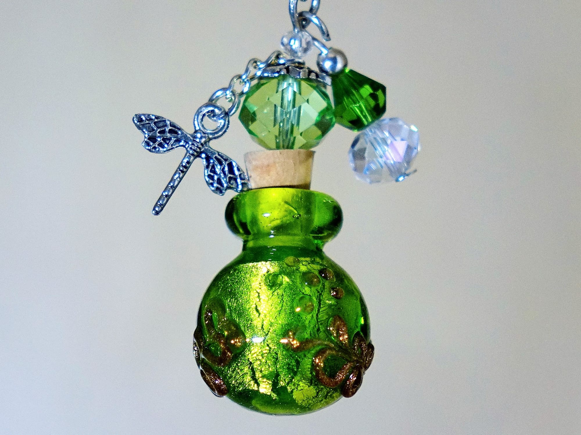MURANO GLASS BOTTLE NECKLACE WITH BOX (#31)