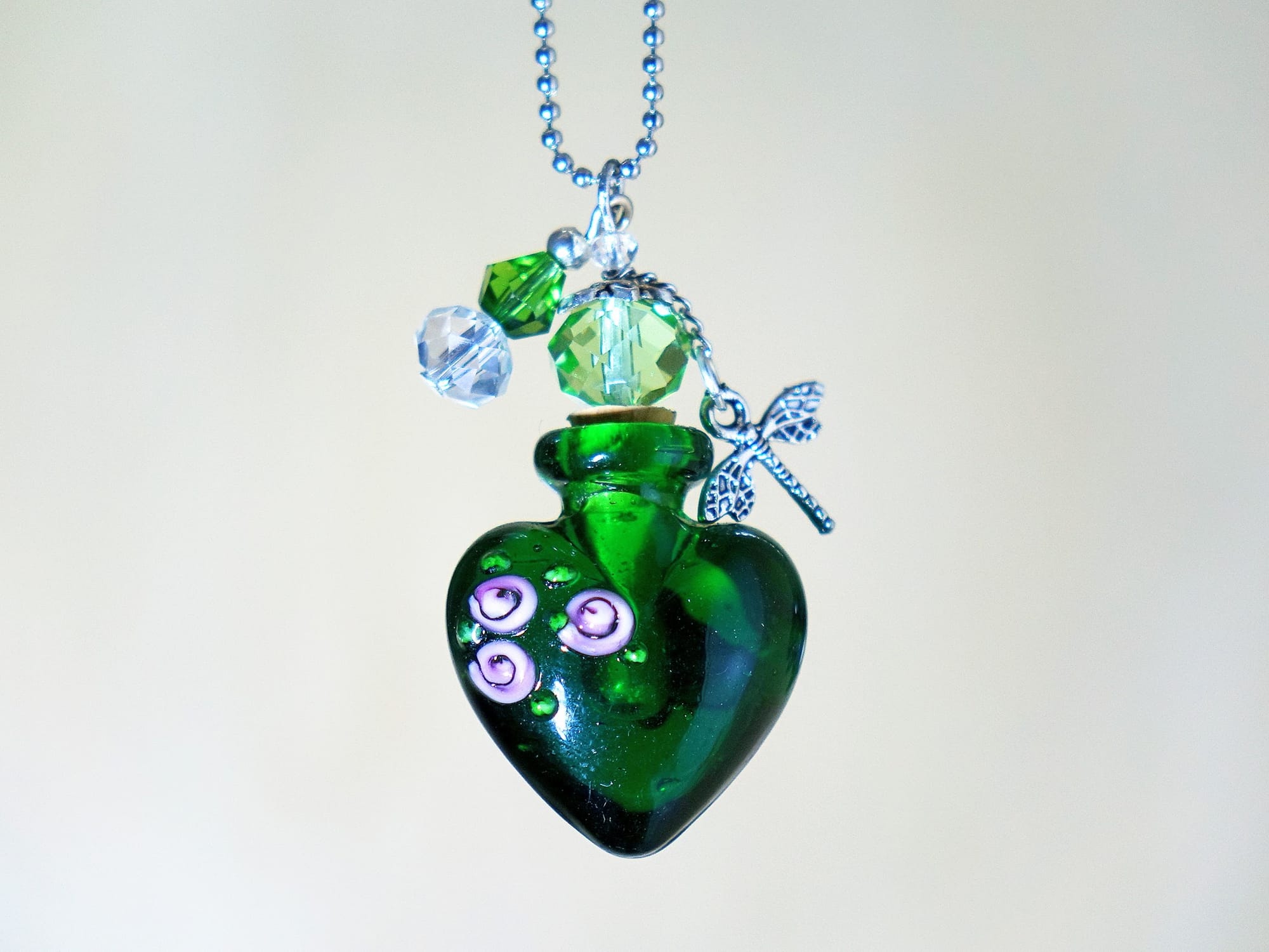MURANO GLASS BOTTLE NECKLACE WITH BOX (#32)