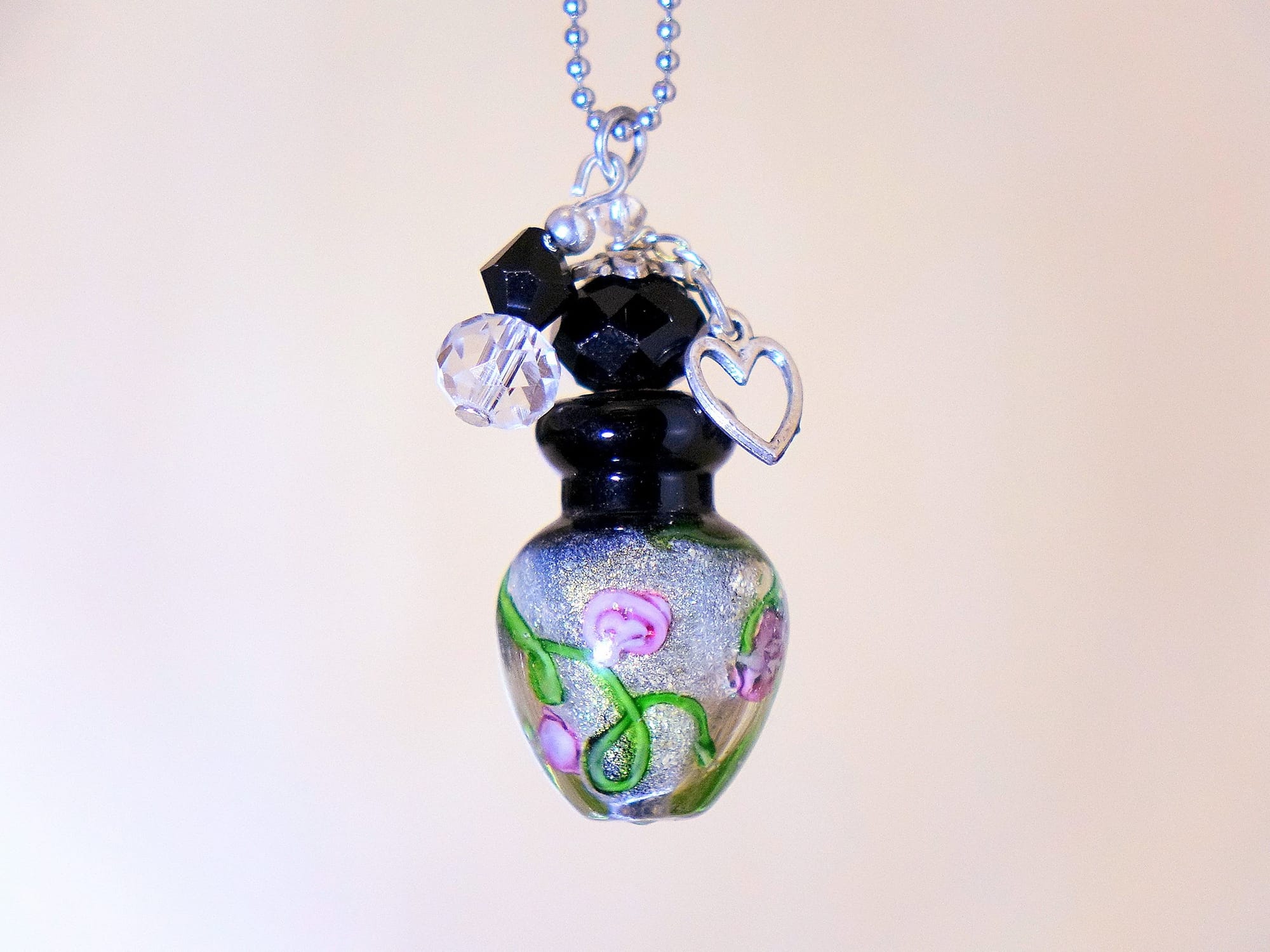 MURANO GLASS BOTTLE NECKLACE WITH BOX (#33)