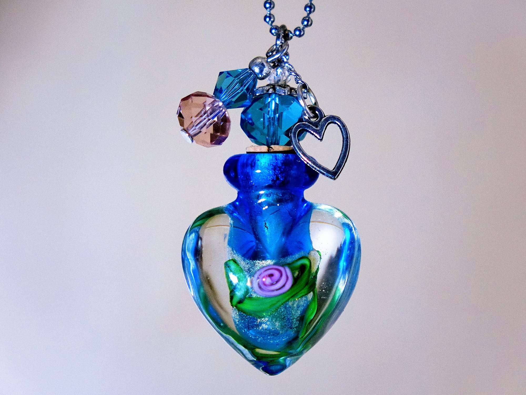 MURANO GLASS BOTTLE NECKLACE WITH BOX (#34)