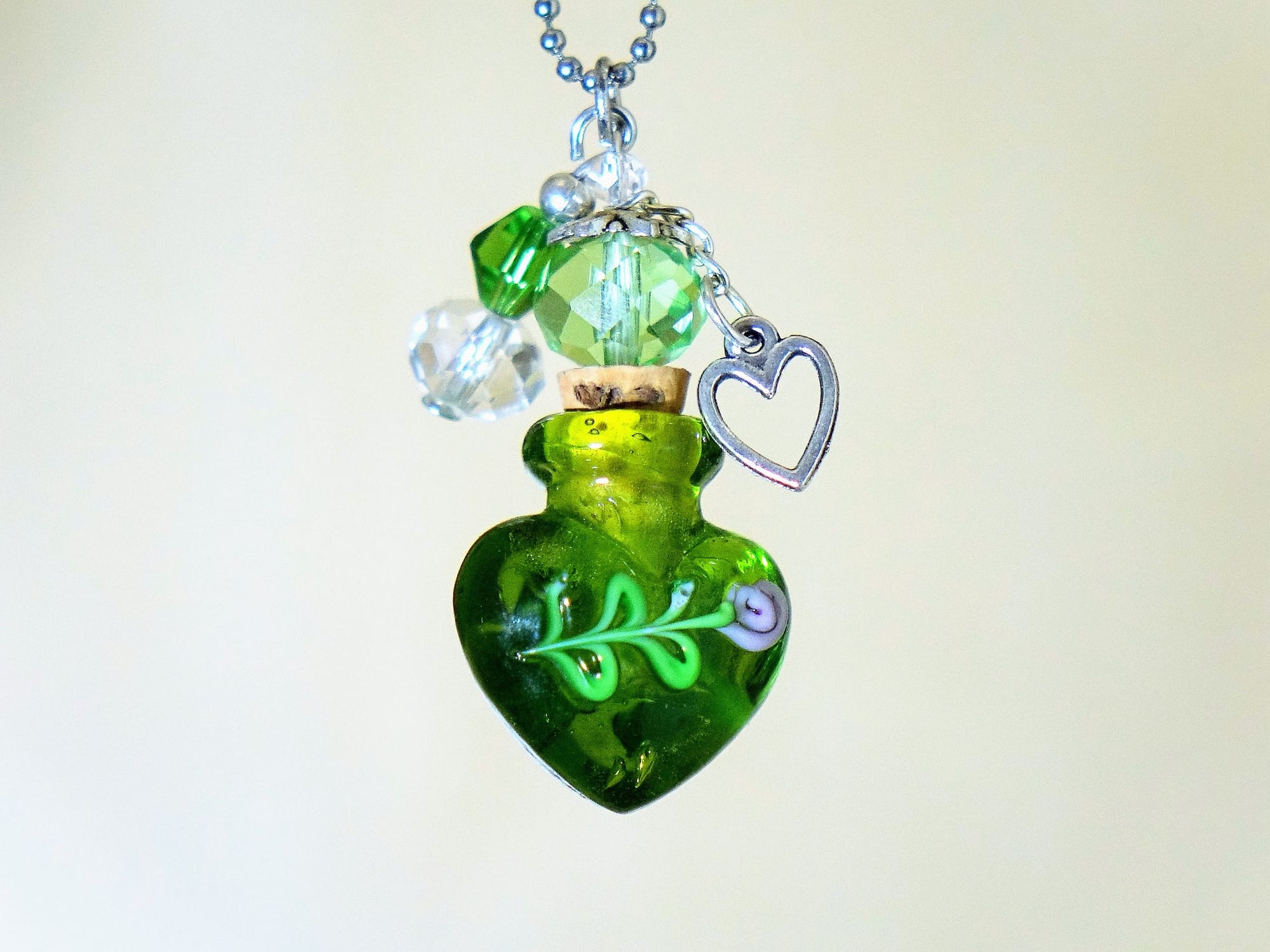 MURANO GLASS BOTTLE NECKLACE WITH BOX (#36)