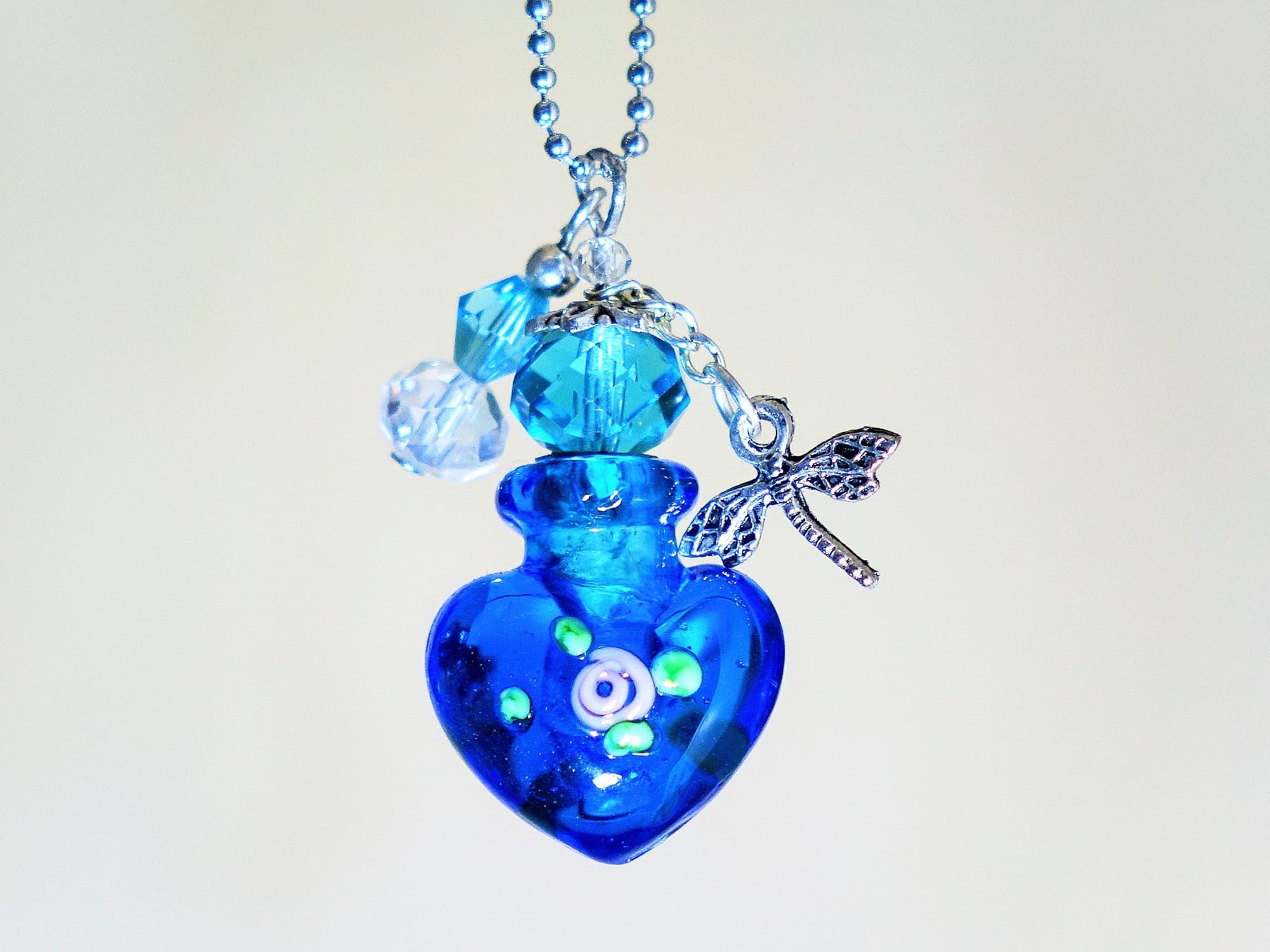 MURANO GLASS BOTTLE NECKLACE WITH BOX (#38)