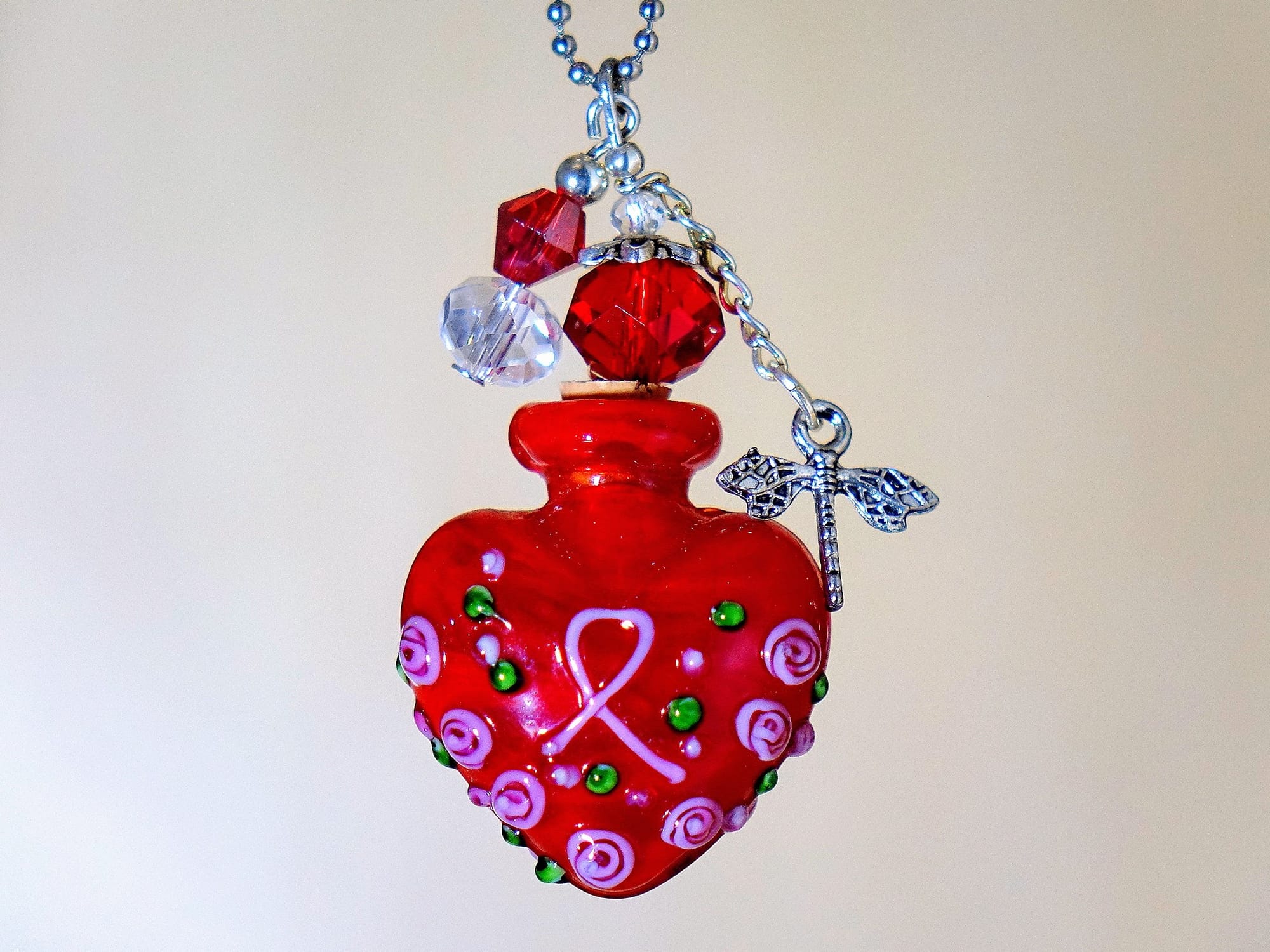 MURANO GLASS BOTTLE NECKLACE WITH BOX (#42)