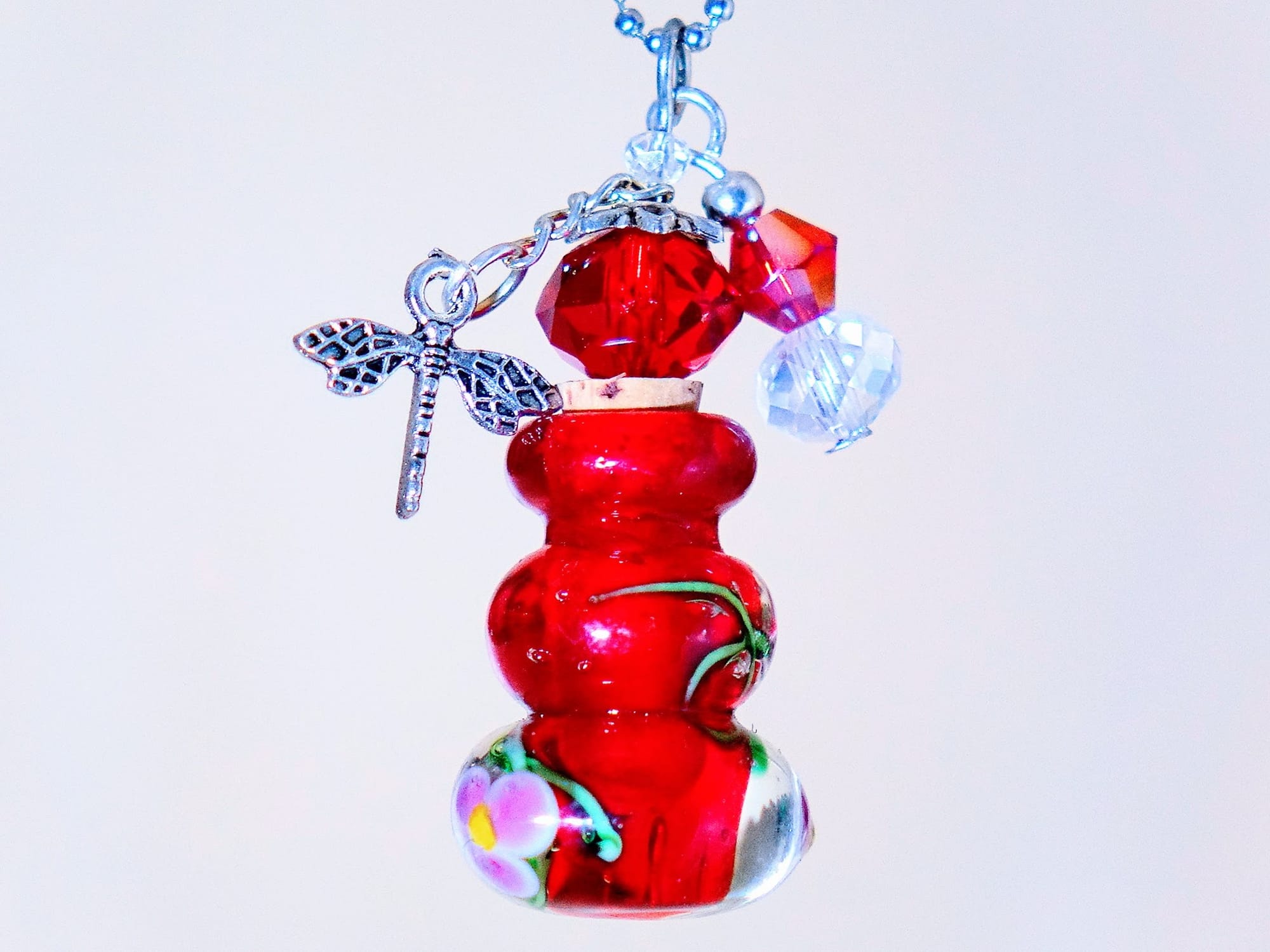 MURANO GLASS BOTTLE NECKLACE WITH BOX (#43)