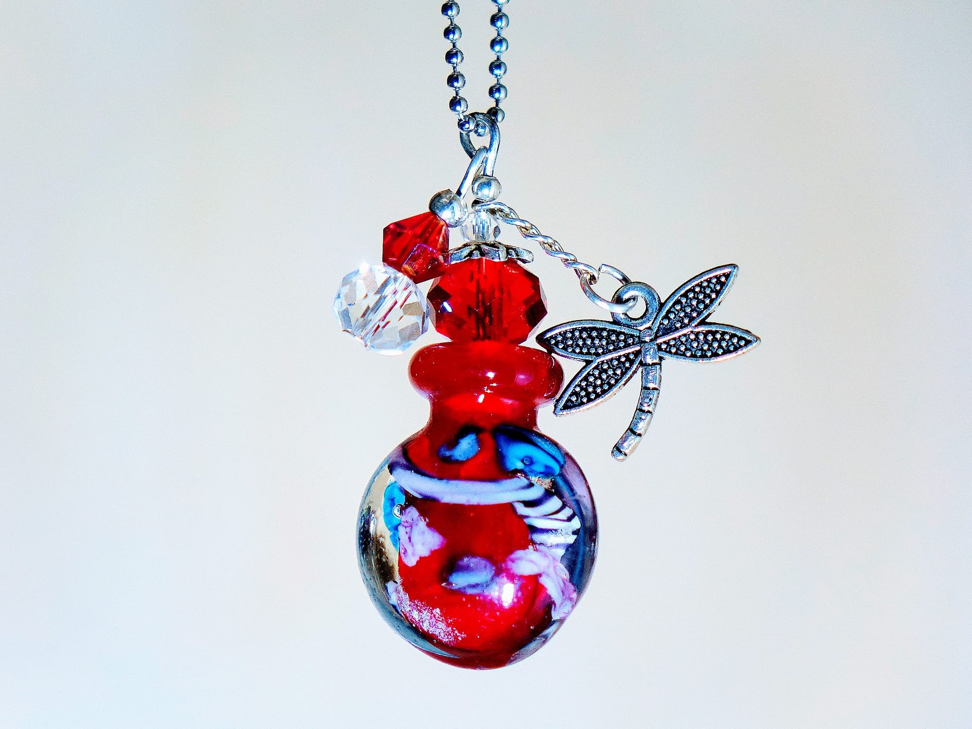 MURANO GLASS BOTTLE NECKLACE WITH BOX (#45)