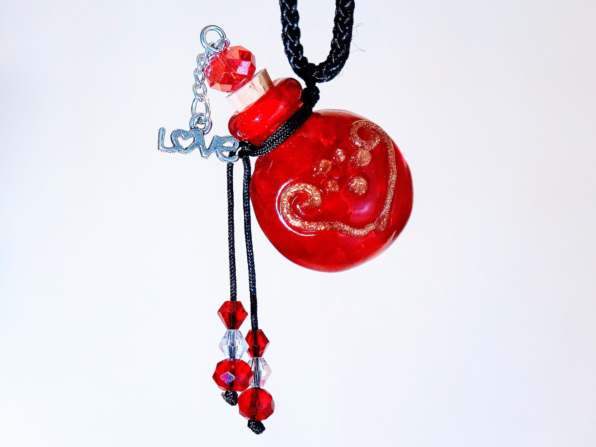 MURANO GLASS BOTTLE NECKLACE WITH BOX (#44)