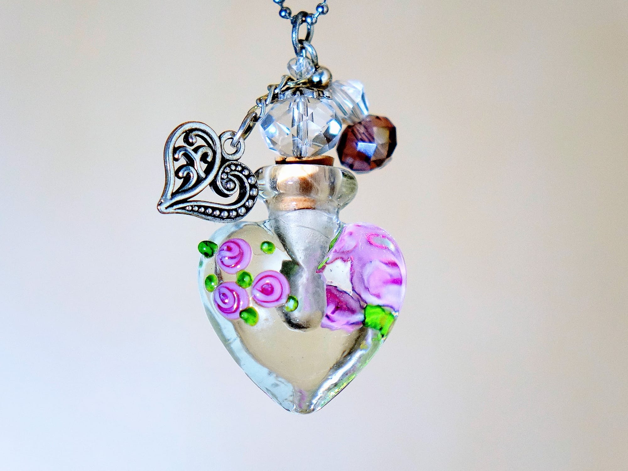 MURANO GLASS BOTTLE NECKLACE WITH BOX (#48)