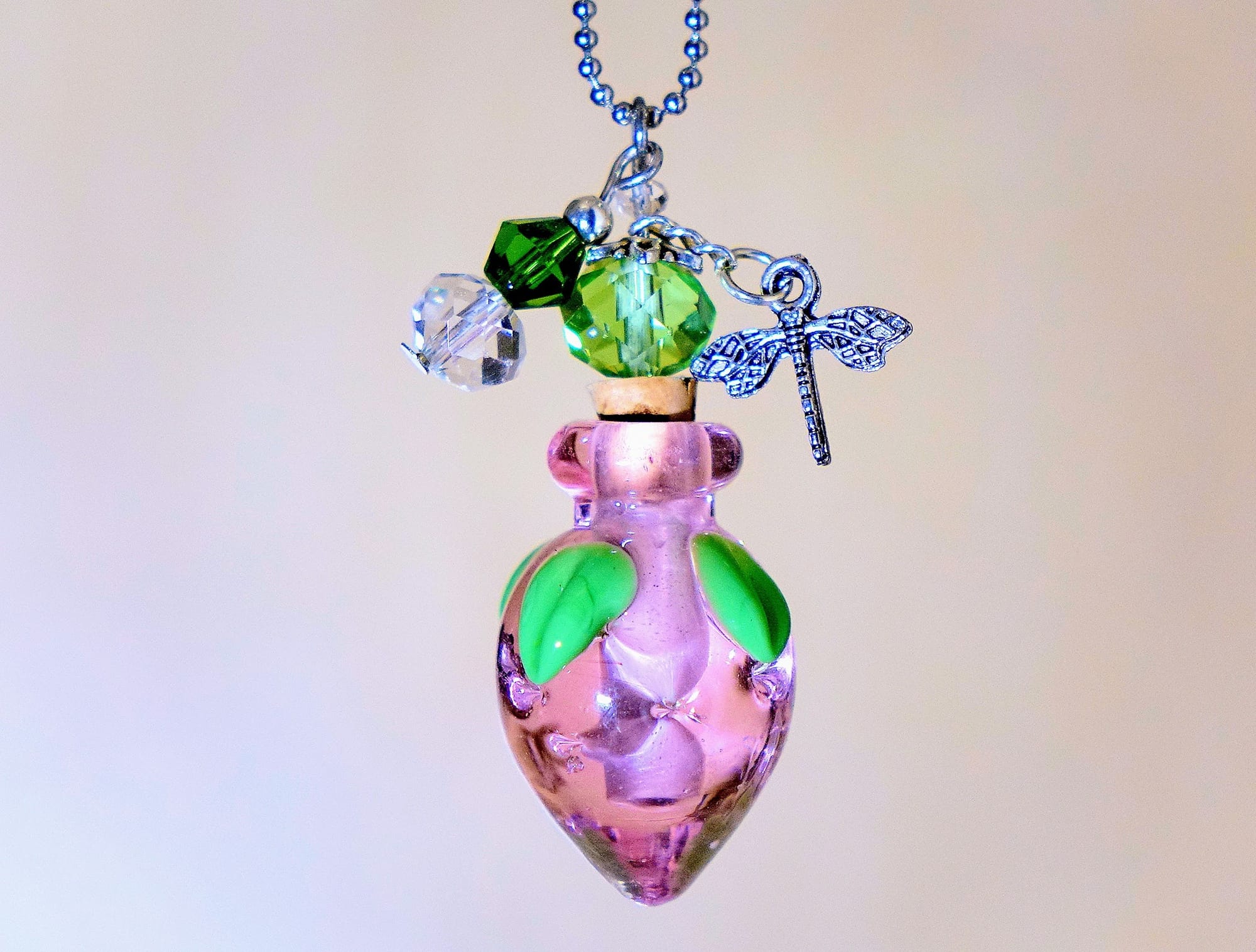 MURANO GLASS BOTTLE NECKLACE WITH BOX (#49)