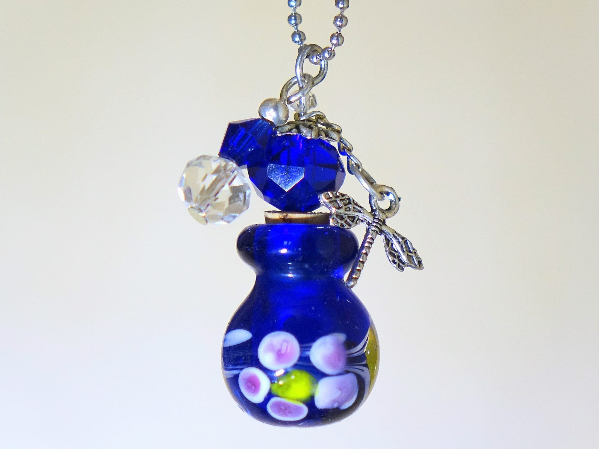 MURANO GLASS BOTTLE NECKLACE WITH BOX (#51)