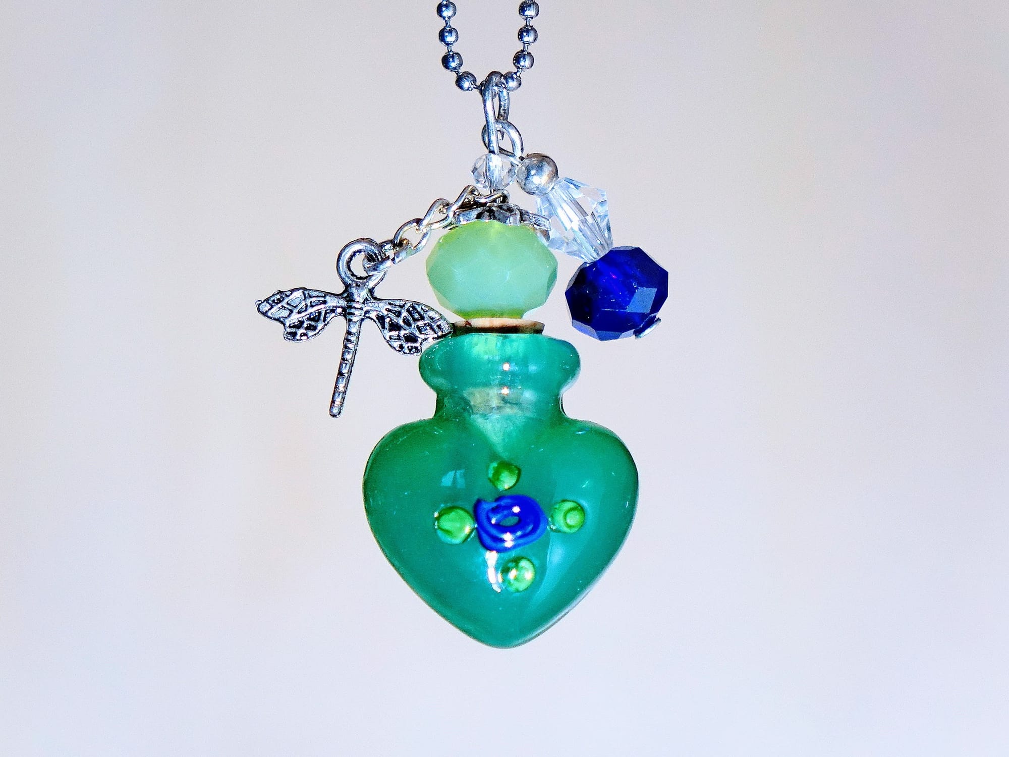 MURANO GLASS BOTTLE NECKLACE WITH BOX (#52)
