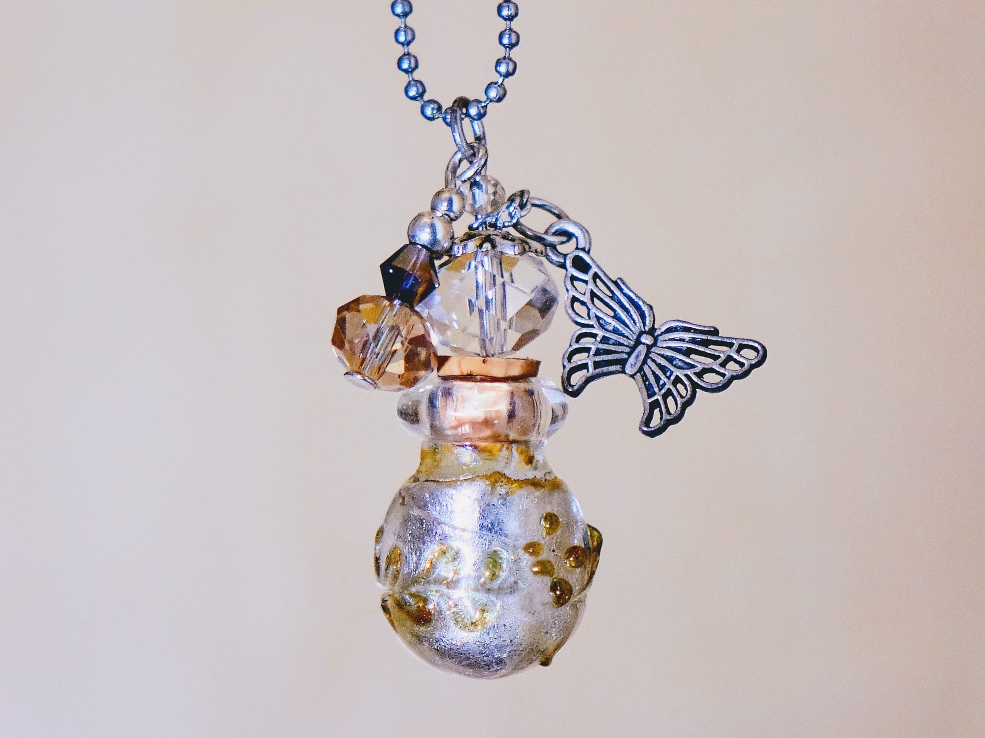 MURANO GLASS BOTTLE NECKLACE WITH BOX (#53)