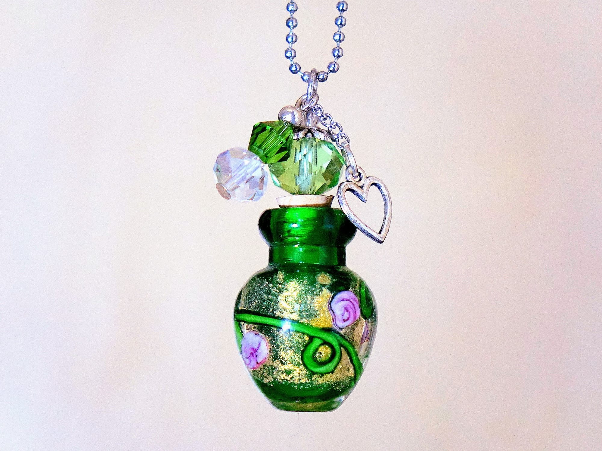 MURANO GLASS BOTTLE NECKLACE WITH BOX (#54)