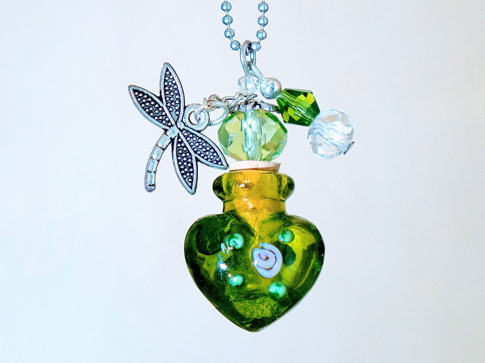 MURANO GLASS BOTTLE NECKLACE WITH BOX (#55)