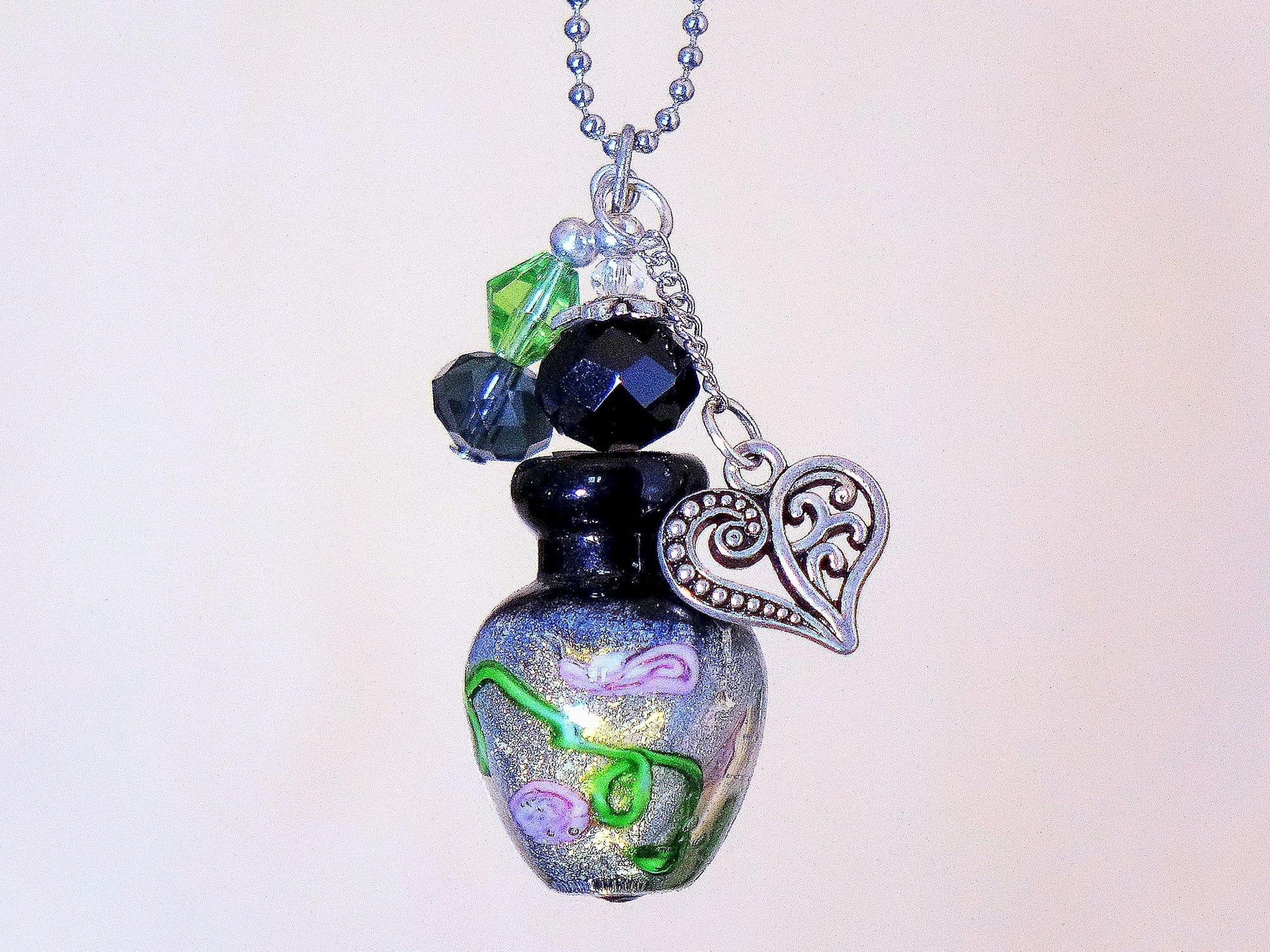 MURANO GLASS BOTTLE NECKLACE WITH BOX (#56)