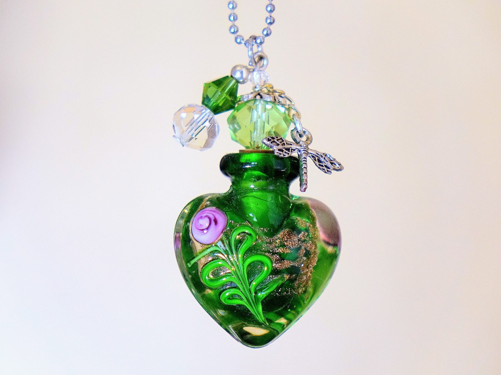 MURANO GLASS BOTTLE NECKLACE WITH BOX (#57)