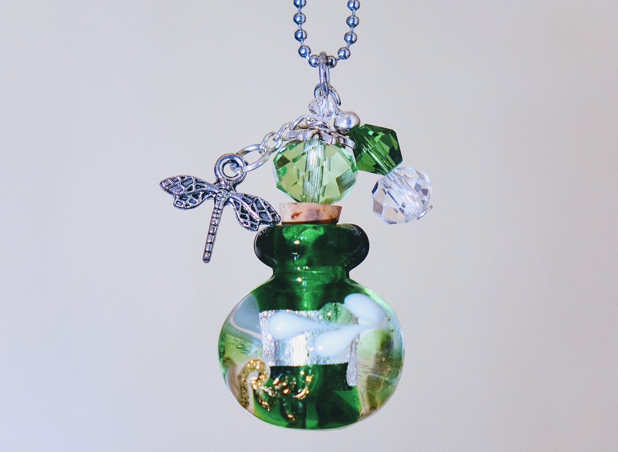 MURANO GLASS BOTTLE NECKLACE WITH BOX (#58)