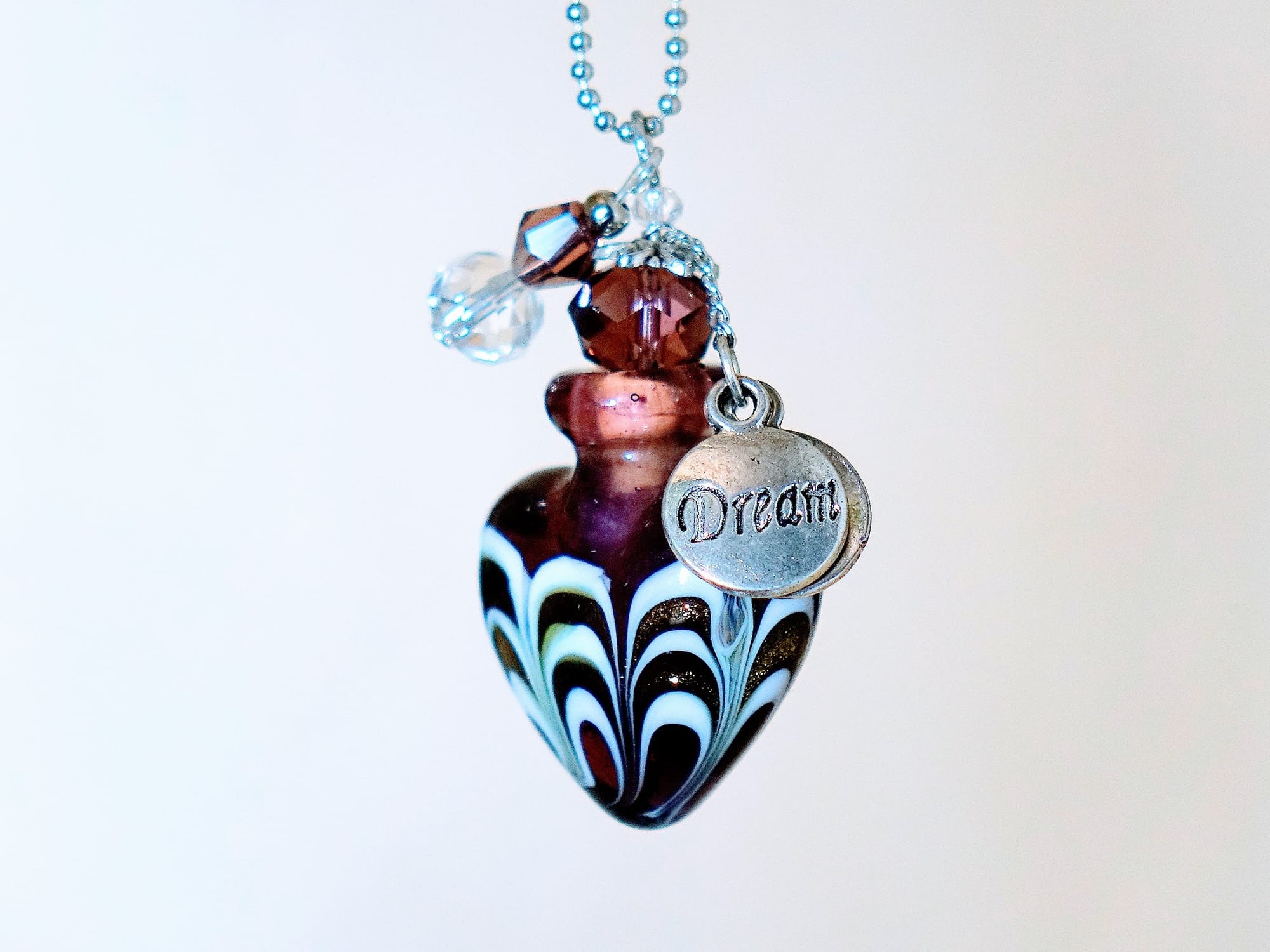 MURANO GLASS BOTTLE NECKLACE WITH BOX (#61)