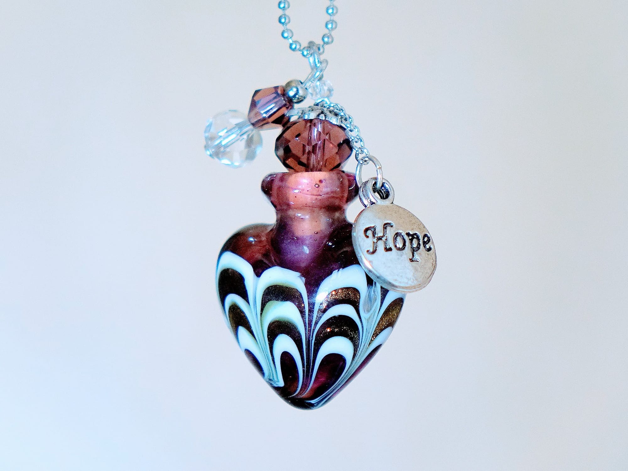 MURANO GLASS BOTTLE NECKLACE WITH BOX (#61)